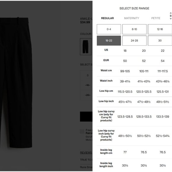 H&M | Pleat Front, Ankle-Length Trousers In Black - Picture 9 of 9